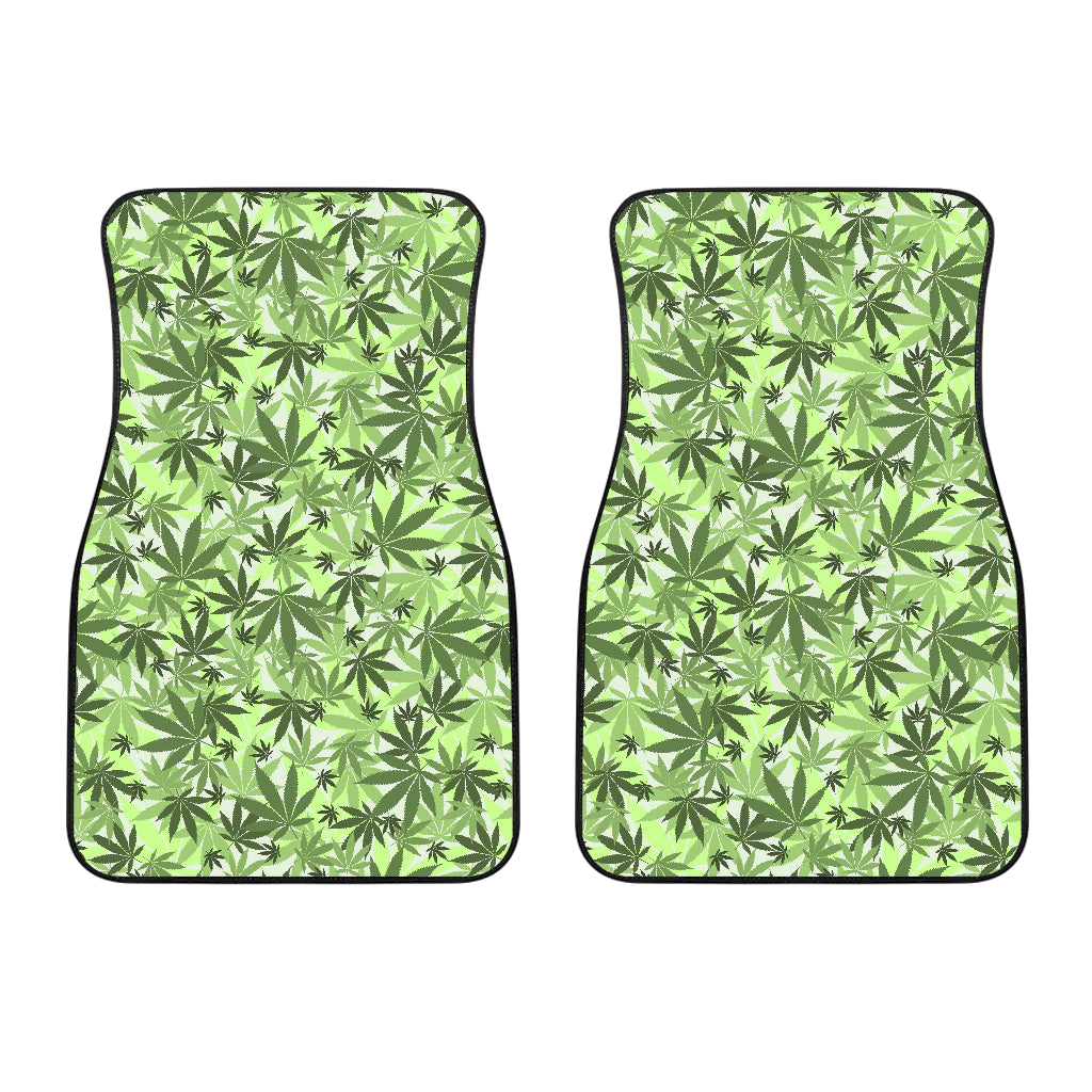 Canabis Marijuana Weed Pattern Print Design 01 Front Car Mats