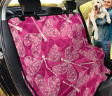 Beautiful Dragonfly Pink Background Dog Car Seat Covers