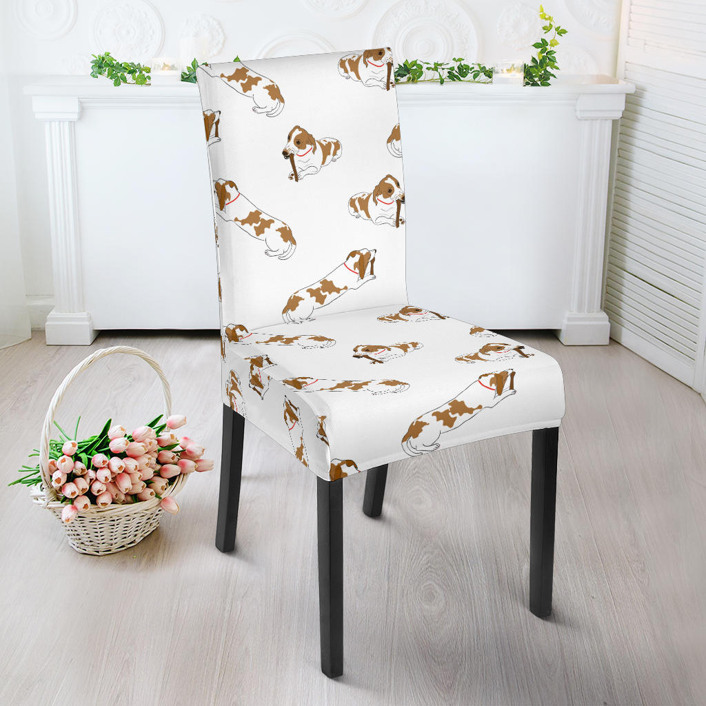 Jack Russel Pattern Print Design 04 Dining Chair Slipcover