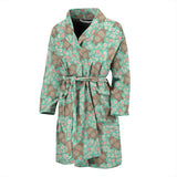 Hippopotamus Pattern Print Design 02 Men's Bathrobe