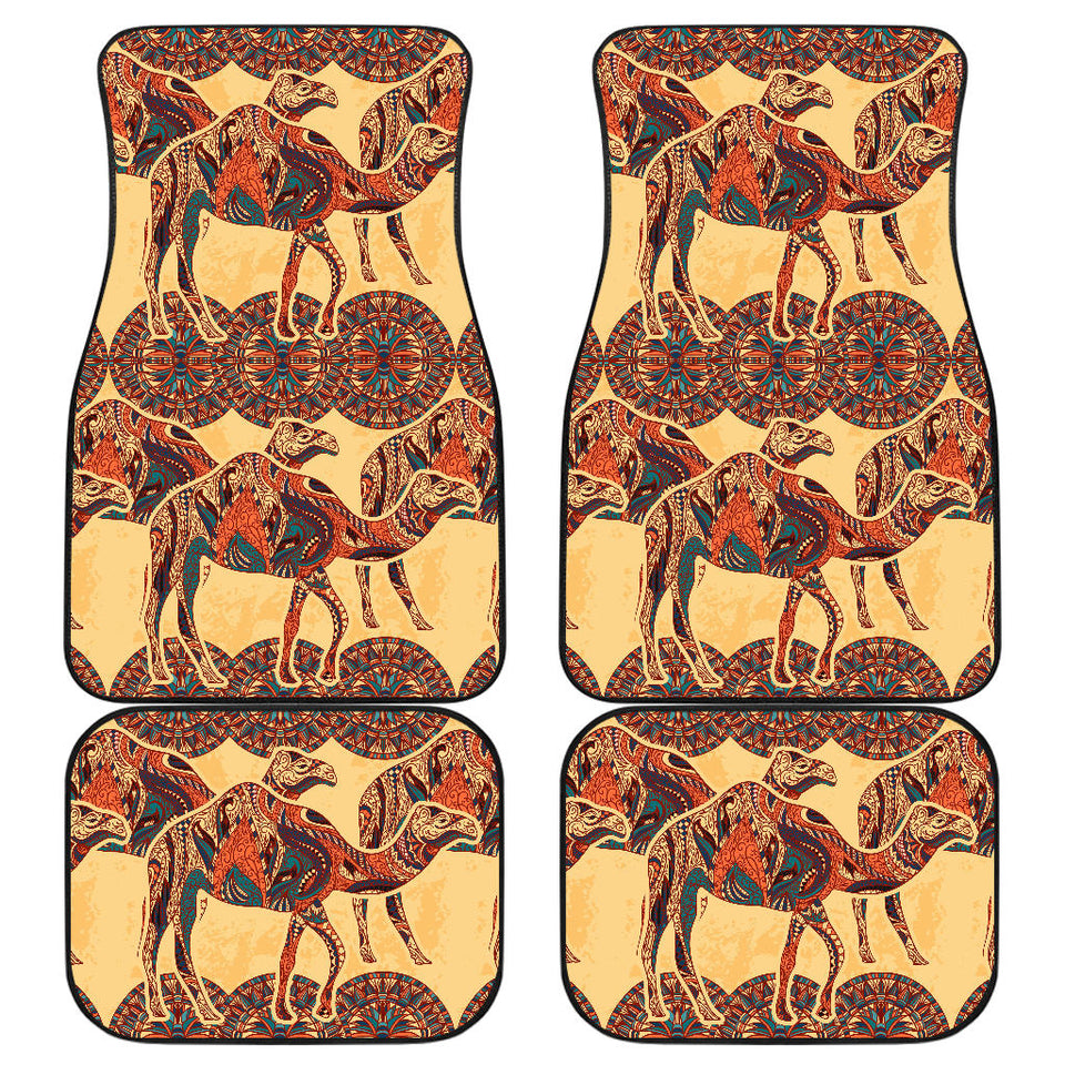 Camel Polynesian Tribal Design Pattern Front And Back Car Mats