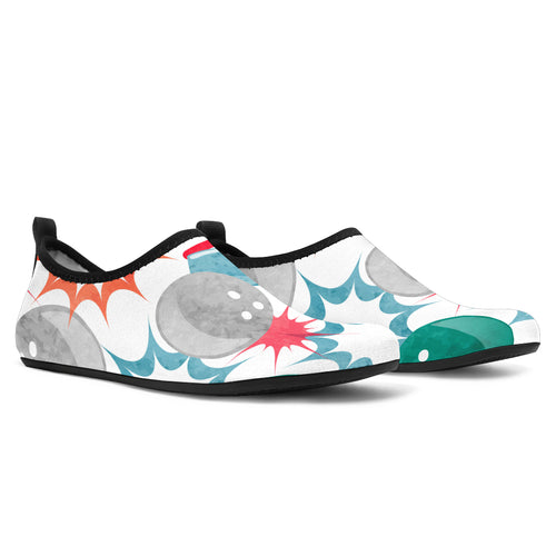 Watercolor Bowling Pattern Aqua Shoes