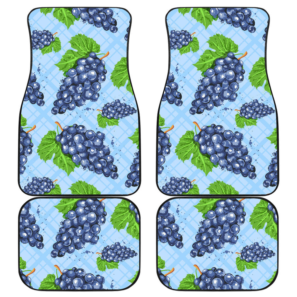 Watercolor Grape Pattern Front And Back Car Mats