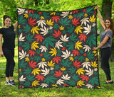 Canabis Marijuana Weed Pattern Print Design 02 Premium Quilt