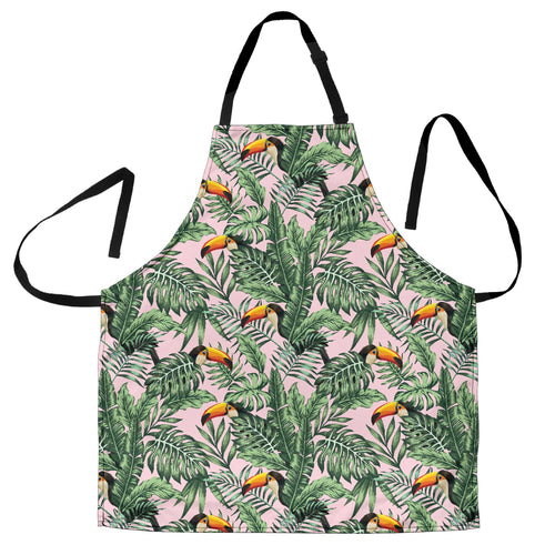 Toucan Tropical Green Jungle Palm Pattern Adjustable Apron