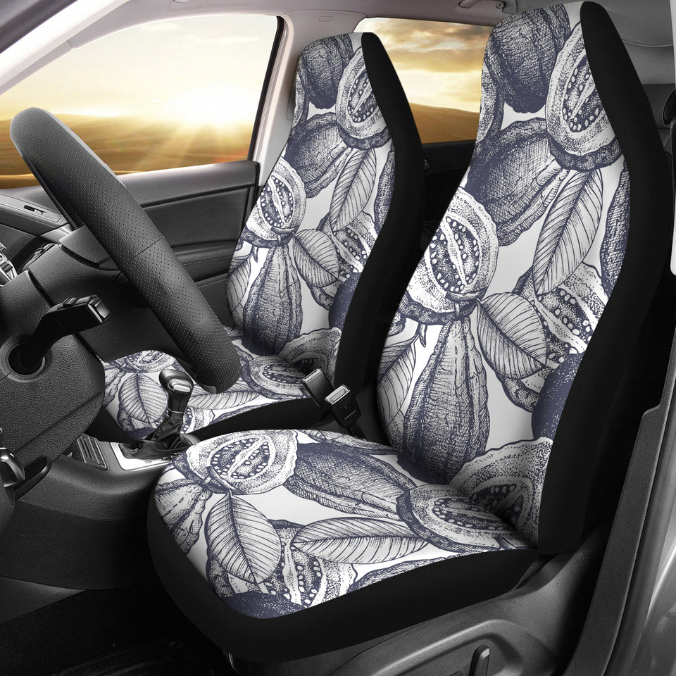 Guava Tropical Hand Drawn Pattern Universal Fit Car Seat Covers
