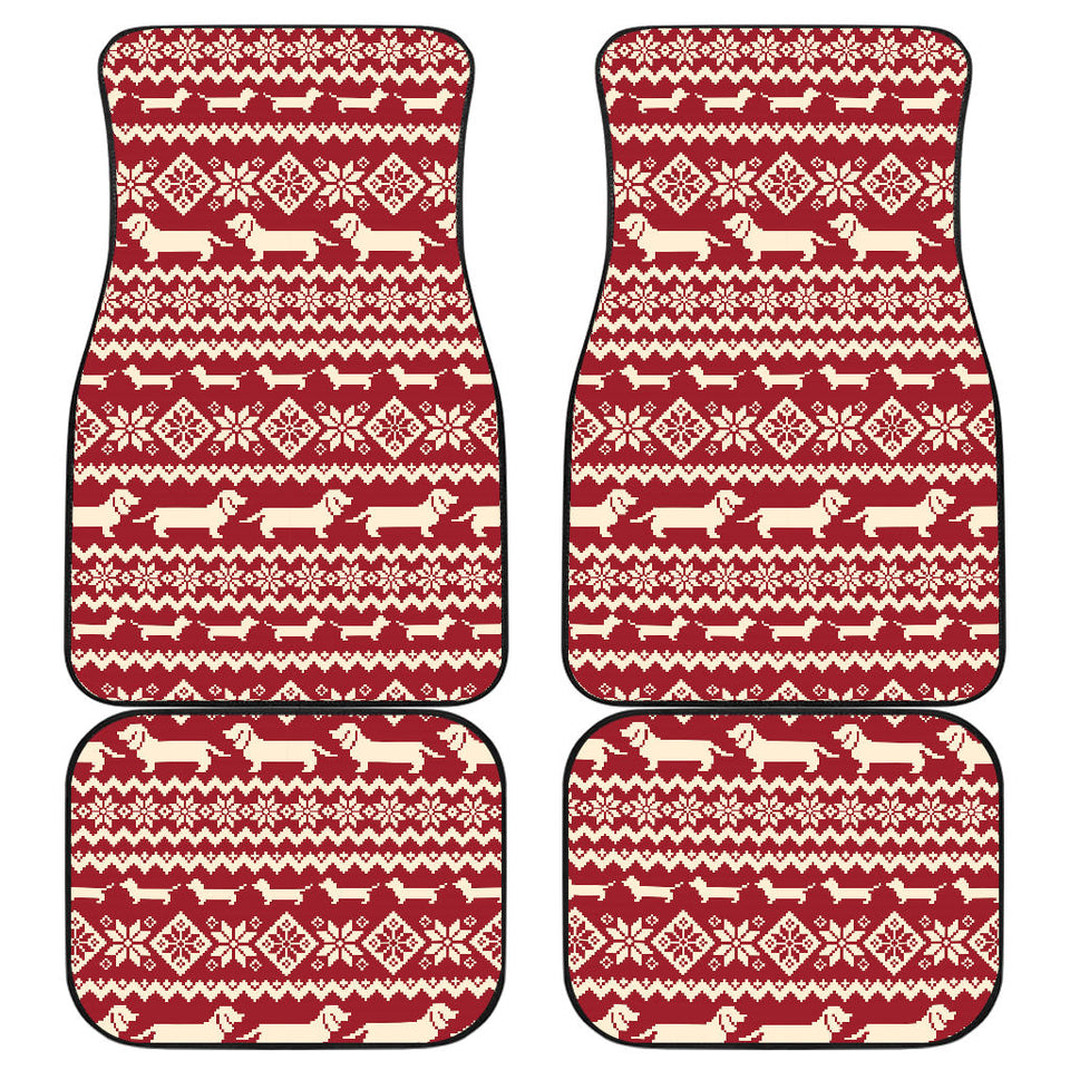 Dachshund Nordic Pattern Front And Back Car Mats