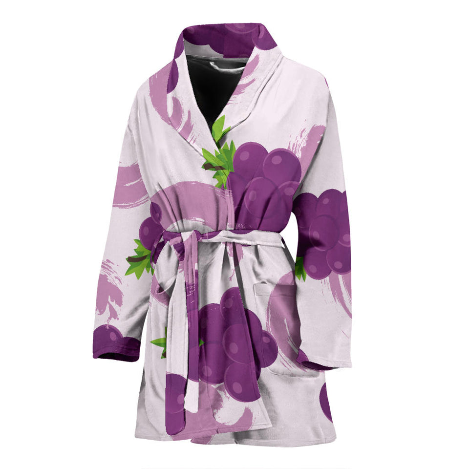 Cute Grape Pattern Women'S Bathrobe