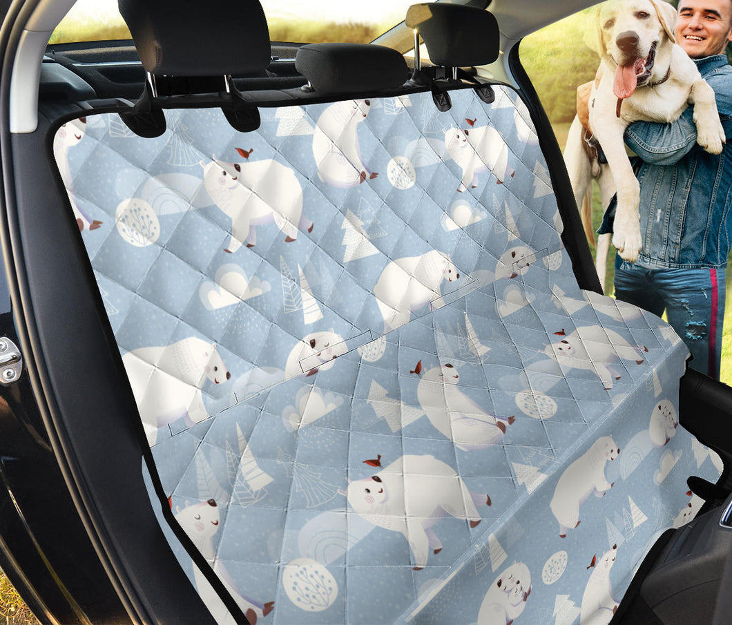 Cute Polar Bears Christmas Decoration Pattern Dog Car Seat Covers