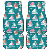 Cute Sailboat Pattern Front And Back Car Mats