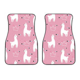 Llama Alpaca Pink Background Front Car Mats