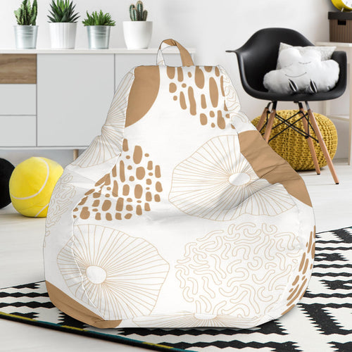 Gold Texture Mushroom Pattern Bean Bag Cover