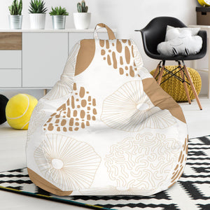 Gold Texture Mushroom Pattern Bean Bag Cover