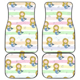 Cute Hand Drawn Mermaid Front And Back Car Mats