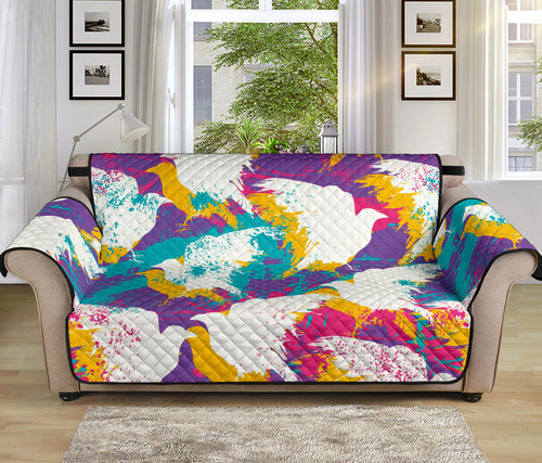 Colorful crow illustration pattern Sofa Cover Protector