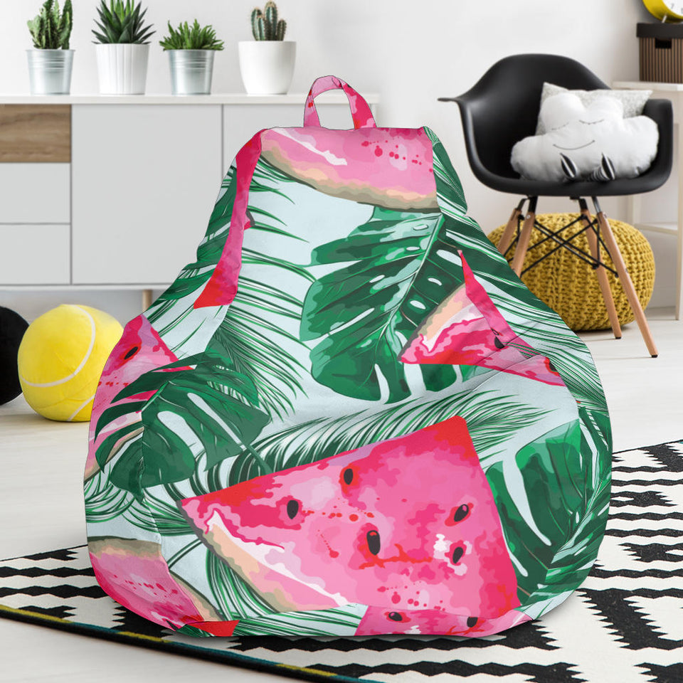 Watermelons Tropical Palm Leaves Pattern Bean Bag Cover