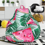 Watermelons Tropical Palm Leaves Pattern Bean Bag Cover