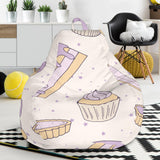 Cakes Pies Tarts Muffins And Eclairs Purple Blueberry Topping Pattern Bean Bag Cover