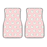 Clock Pattern Pink Blackground Front Car Mats