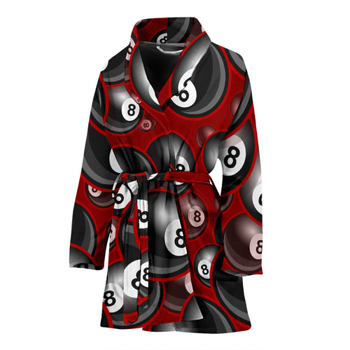 Billiard Ball Pattern Print Design 05 Women's Bathrobe
