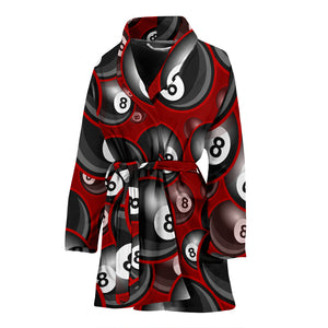 Billiard Ball Pattern Print Design 05 Women's Bathrobe