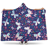 Colorful Butterfly Flower Pattern.Eps Hooded Blanket