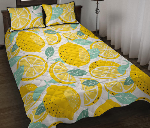 lemon design pattern Quilt Bed Set