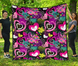 Heart Dot Wave Star Creative Design Pattern Premium Quilt