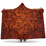 Cocoa Beans Tribal Polynesian Pattern Hooded Blanket