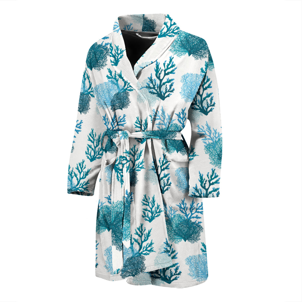 Coral Reef Pattern Print Design 04 Men's Bathrobe