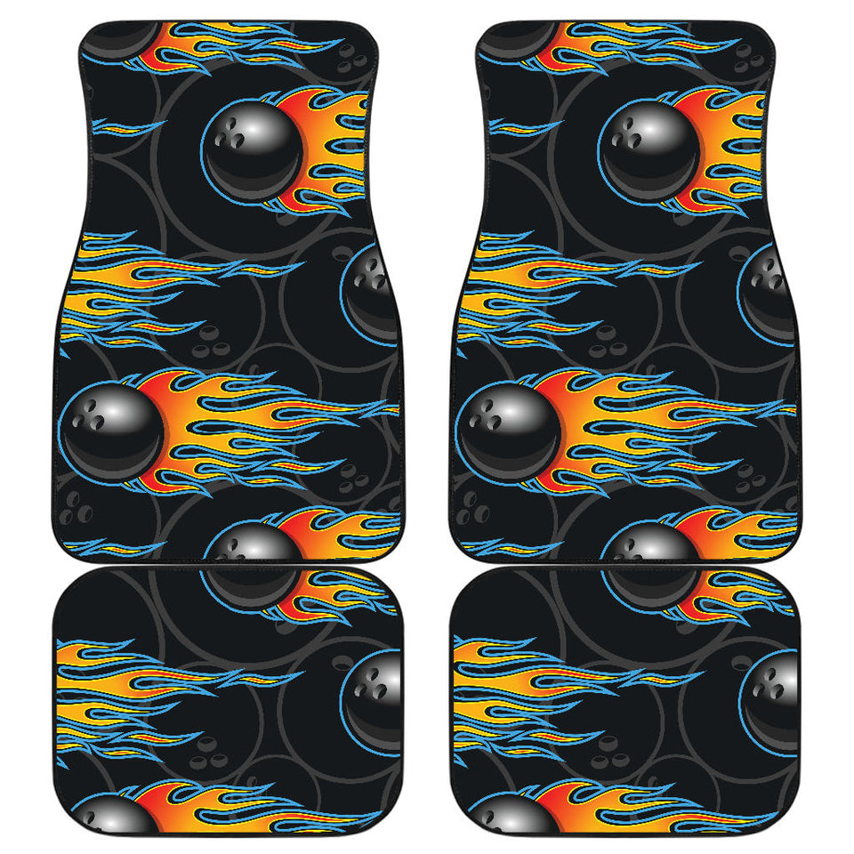 Bowling Balls Flame Pattern Front And Back Car Mats