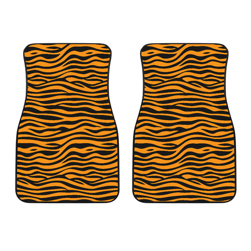 Bengal Tigers Skin Print Pattern Background  Front Car Mats