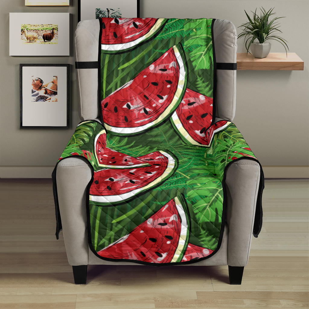 Watermelons tropical palm leaves pattern background Chair Cover Protector