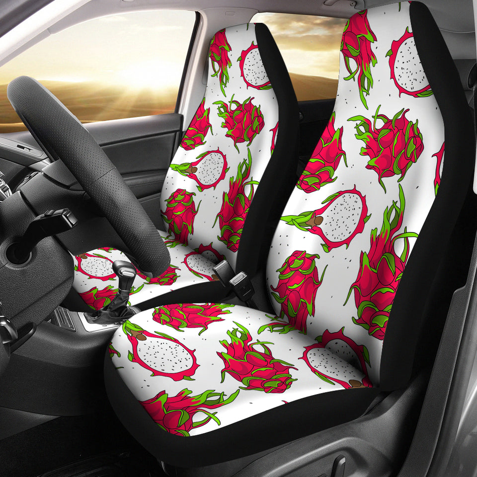 Dragon Fruits White Background Universal Fit Car Seat Covers