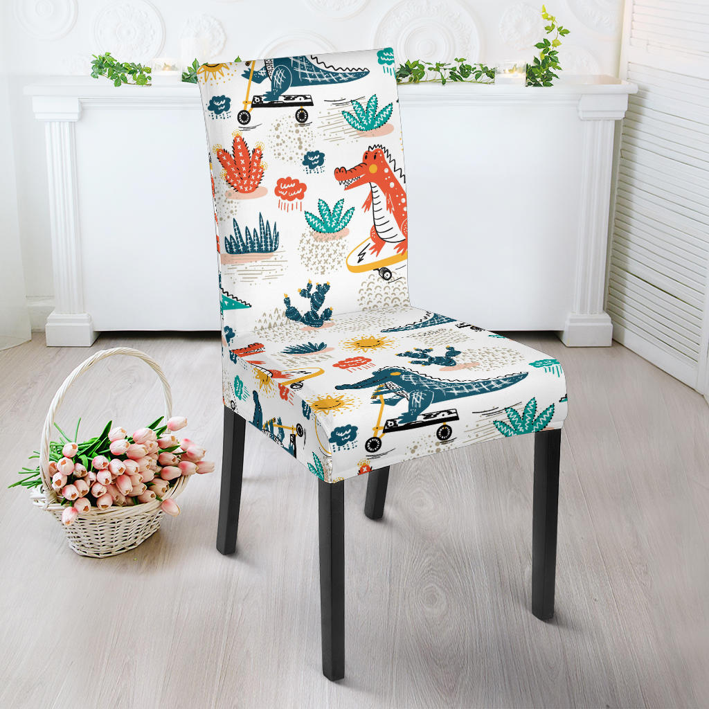 Cute Crocodile Pattern Dining Chair Slipcover