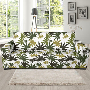 Canabis Marijuana Weed Pattern Print Design 05 Sofa Slipcover
