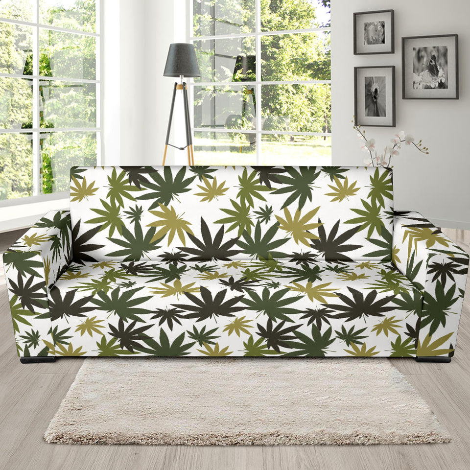 Canabis Marijuana Weed Pattern Print Design 05 Sofa Slipcover