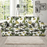 Canabis Marijuana Weed Pattern Print Design 05 Sofa Slipcover