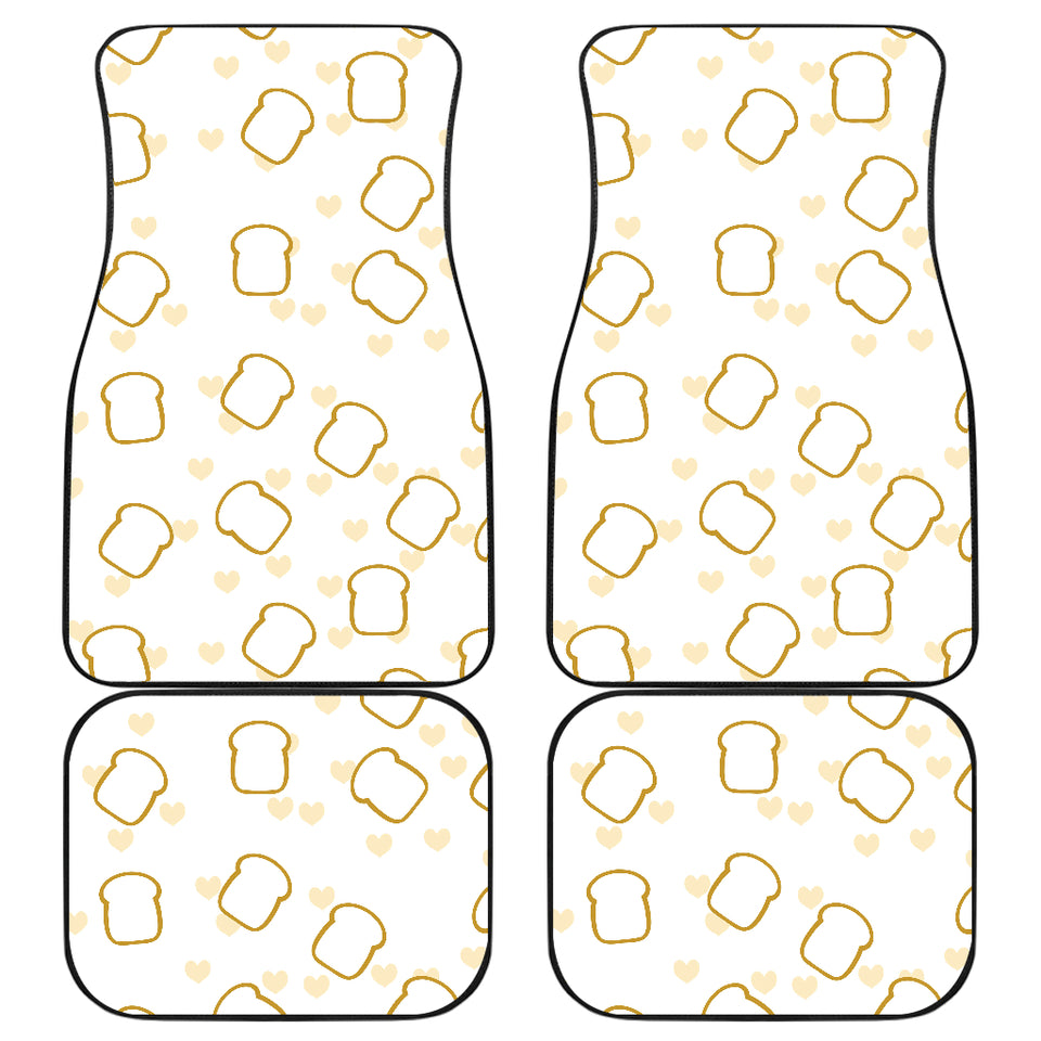 Bread Toast Pattern Print Design 01 Front and Back Car Mats