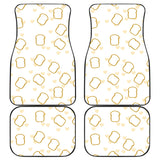 Bread Toast Pattern Print Design 01 Front and Back Car Mats