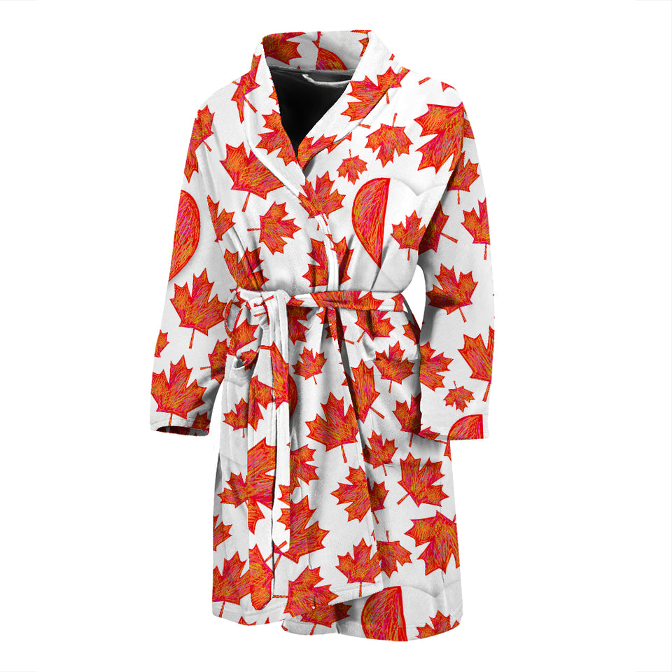 Canada Pattern Print Design 02 Men's Bathrobe