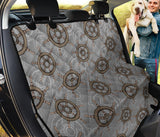 Nautical Wood Steering Wheel Pattern Dog Car Seat Covers