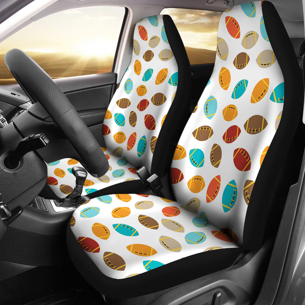 Colorful American Football Ball Pattern Universal Fit Car Seat Covers