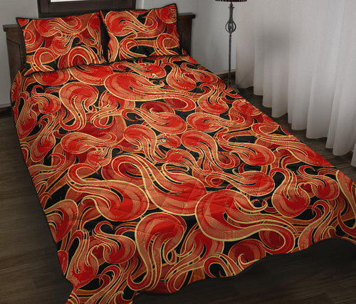 Fire flame pattern Quilt Bed Set