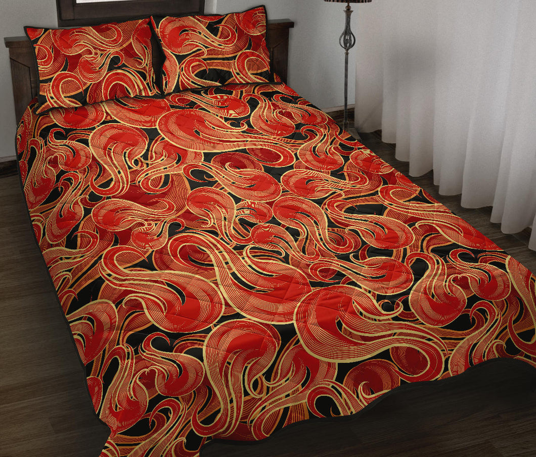Fire flame pattern Quilt Bed Set