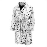 Music Notes Pattern Print Design 04 Men's Bathrobe