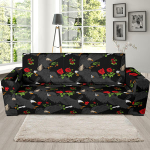 Eagle Pattern Print Design 04 Sofa Slipcover