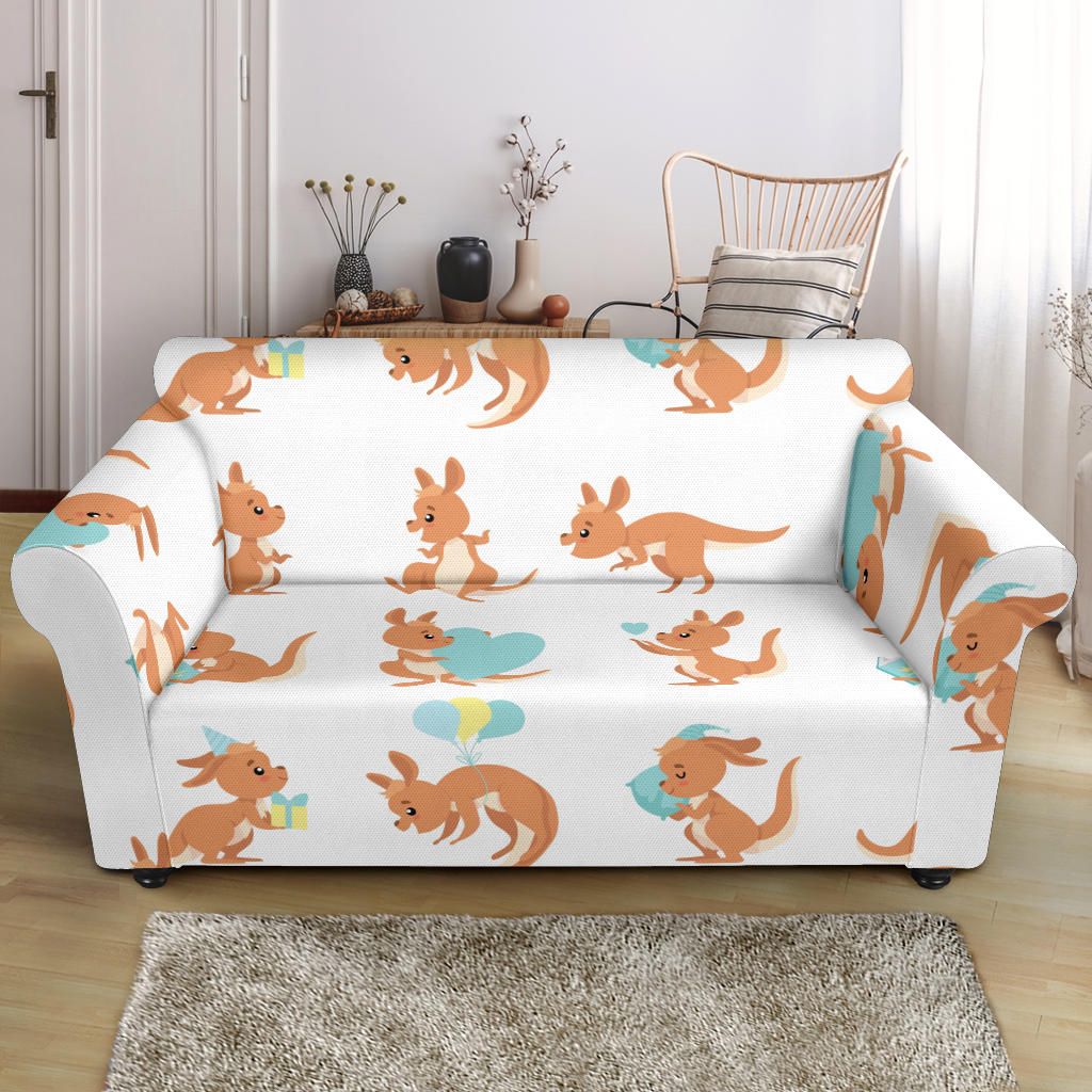 Cute Kangaroo Pattern Loveseat Couch Slipcover