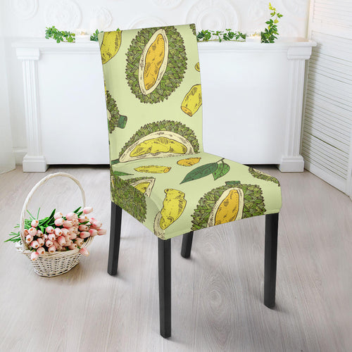 Durian Leaves Pattern Background Dining Chair Slipcover