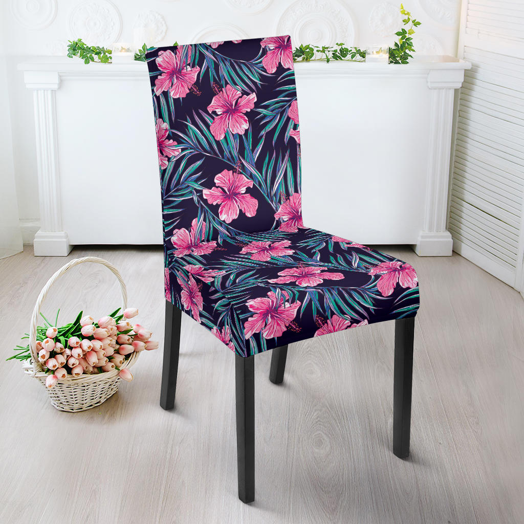 Hibiscus Pattern Print Design 05 Dining Chair Slipcover